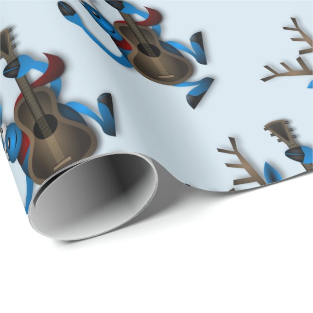 Papel De Presente Rena da dança com guitarra (Ponta do rolo)