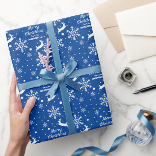Papel De Presente Rena da Neve Escolha Sua Cor Natal
