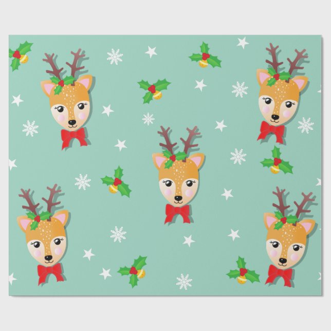 Papel De Presente Rena de Natal (Aberto)