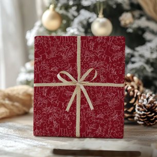 Papel De Presente rena de Natal brincalhona & Botânicos de Inverno -