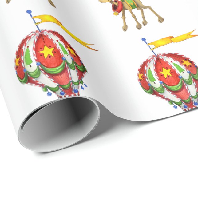 Papel De Presente Rena de Voo de Balão (Ponta do rolo)