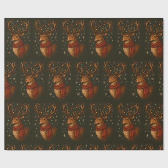 Papel De Presente Rena Magnífica de Natal (Aberto)