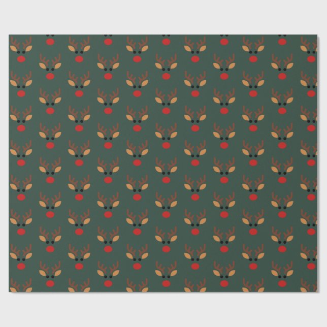Papel De Presente Rena Minimalista Rudolph (Aberto)