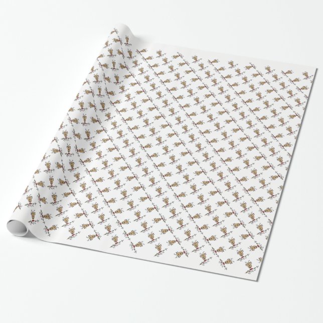Papel De Presente Rena Vixen Natal e Presentes (Desenrolado)