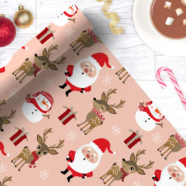 Papel De Presente Renaldo de Natal Boneco de Neve Natal