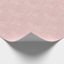 Papel De Presente Renda Metálica Rosa Vintage Rústico