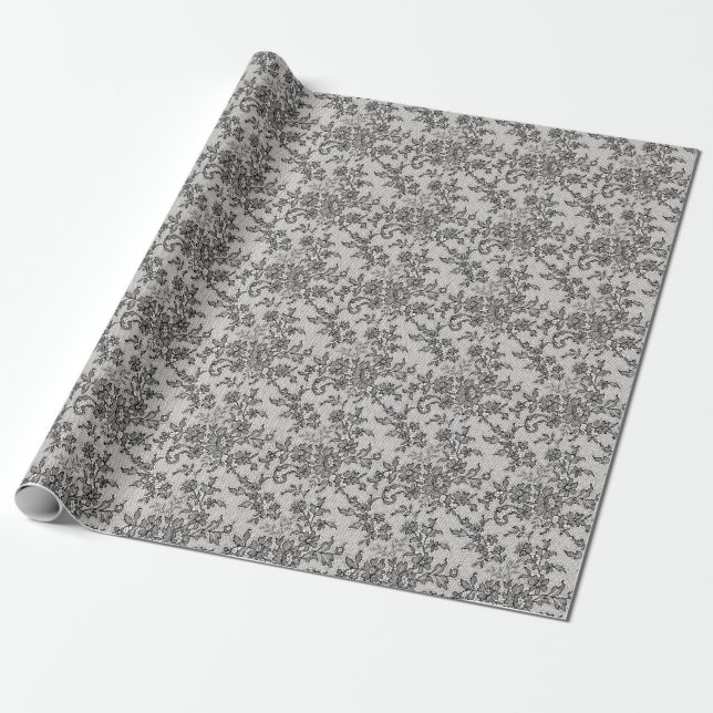 Papel De Presente Renda Preta (Desenrolado)