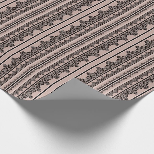 Papel De Presente Renda preta, trabalho aberto, fundo marrom, bege,  (Ponta)