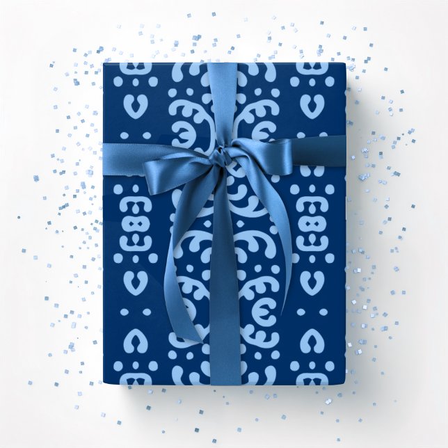 Papel De Presente Renda Renda em Índigo Azul (Criador carregado)