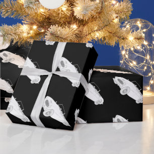 Papel De Presente Renderização Austin-Healey 1960 a preto e branco