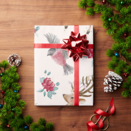 Papel De Presente Reninhas Adoráveis, Pássaros, Flores