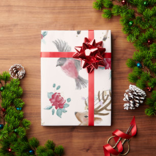 Papel De Presente Reninhas Adoráveis, Pássaros, Flores