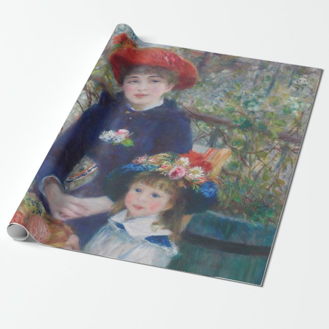 Papel De Presente Renoir Duas Irmãs Varanda Impressionismo Francês  (Desenrolado)