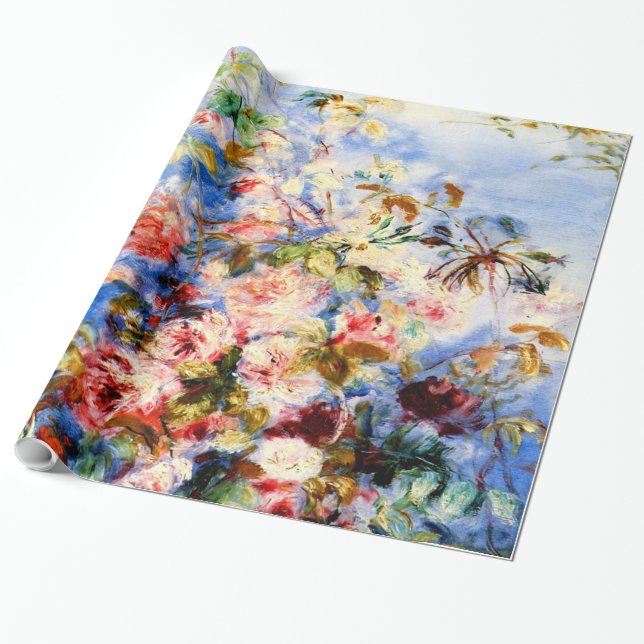 Papel De Presente Renoir - Rosas em uma janela (Desenrolado)