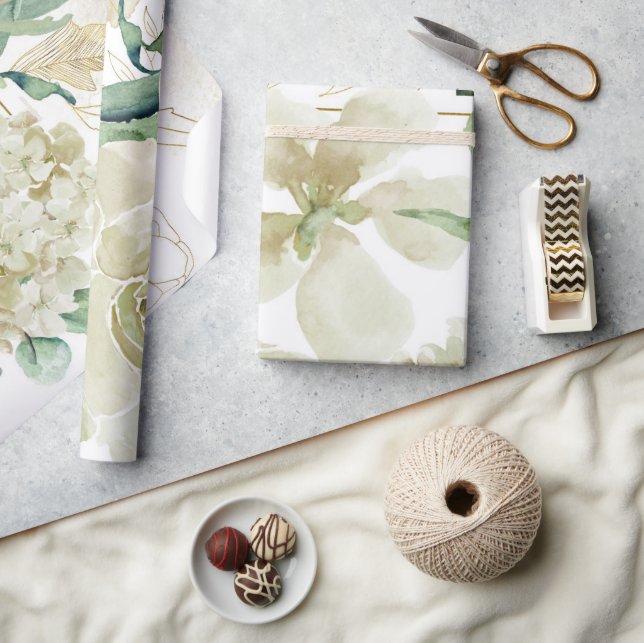 Papel De Presente Renovação de vogal de Rosa de Aquarela do Creme Do (Artesanato)