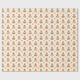 Papel De Presente Repeating floral pattern on wrapping paper