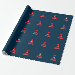 Papel De Presente República da Califórnia em Na moda Vermelho e Az