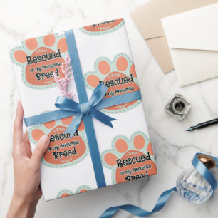 Papel De Presente Resgatado É Minha Raça Favorita Impressão de Pata