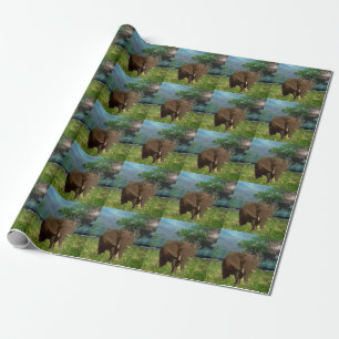 Papel De Presente "Resistência Serene: O Revestimento do Elefante Bu