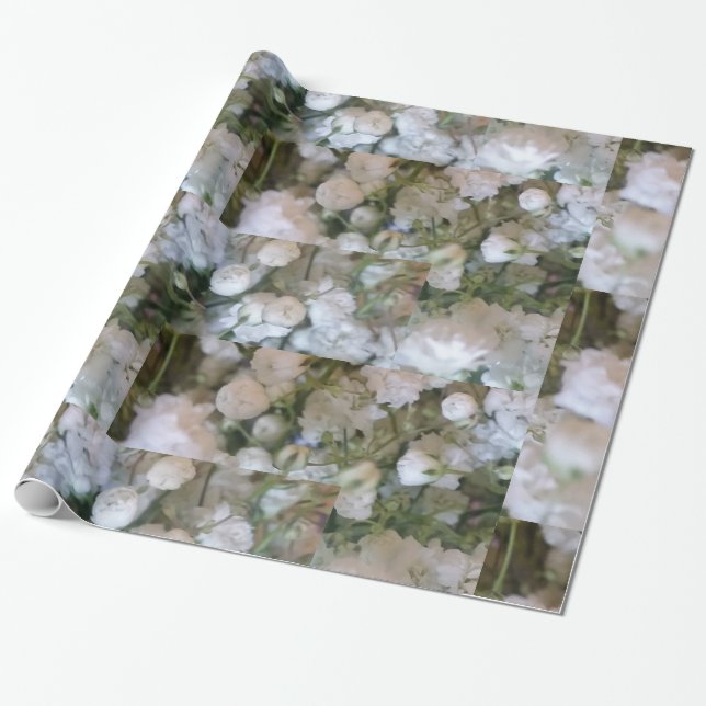 Papel De Presente Respiração do Bebê Branco (Desenrolado)