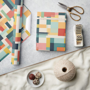 Papel De Presente Retângulo Retroativo Abstrato Meio século Moderno