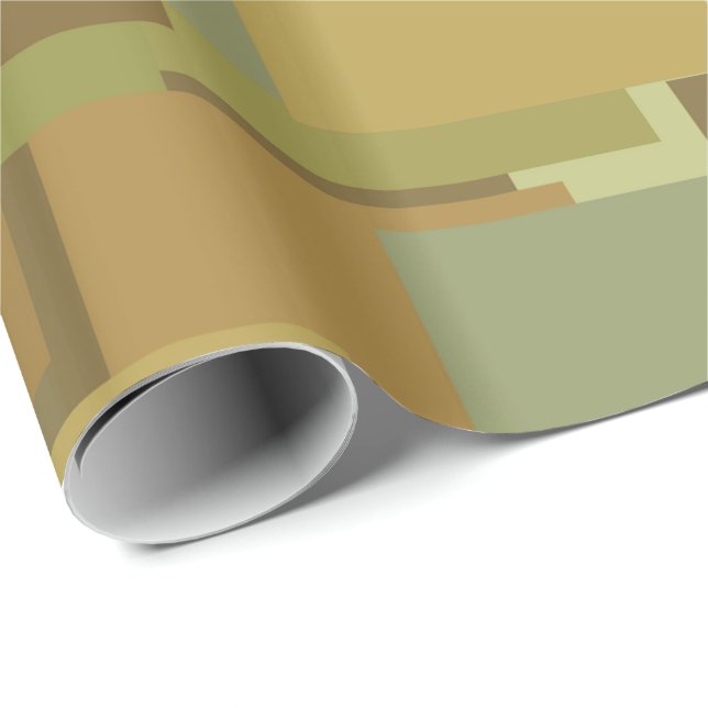 Papel De Presente Retângulos de Camuflagem do Deserto (Ponta do rolo)