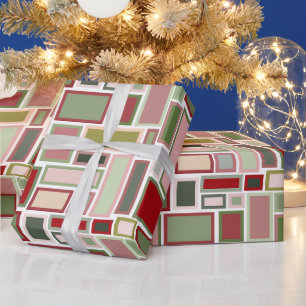 Papel De Presente Retângulos de Natal Boho