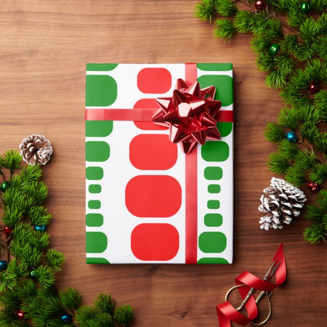 Papel De Presente Retângulos Modernos de Natal (Presente de Natal)