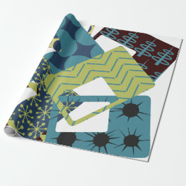 Papel De Presente Retângulos Modernos do Século Médio Arredondados