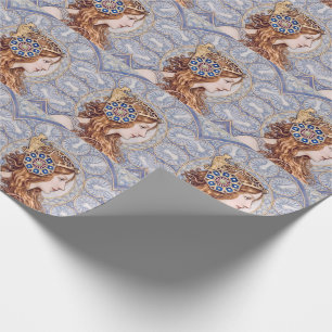 Papel De Presente Retrato da Rainha Art Nouveau