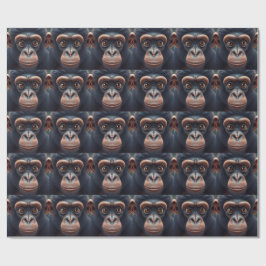 Papel De Presente Retrato de anime chimpanzé doido e engraçado