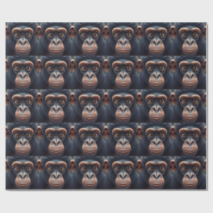 Papel De Presente Retrato de anime chimpanzé doido e engraçado