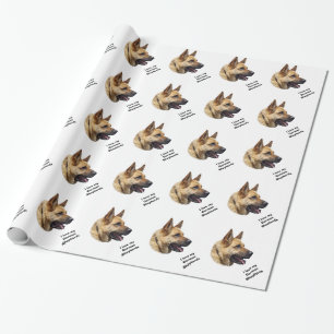 Papel De Presente Retrato de cão German shepherd alsaciano