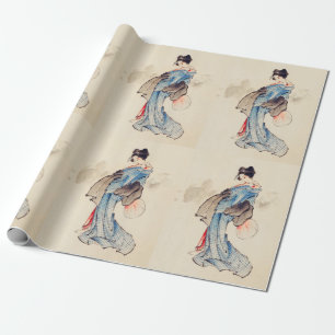 Papel De Presente Retrato de Cheio feminino de Katsushika Hokusai
