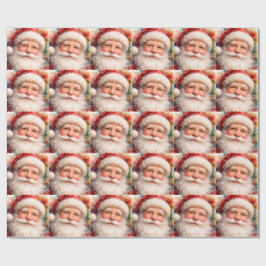 Papel De Presente Retrato de Natal Alegre do Papai Noel