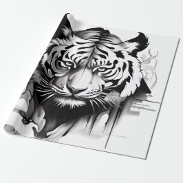 Papel De Presente Retrato dos Tigres com um design impressionante
