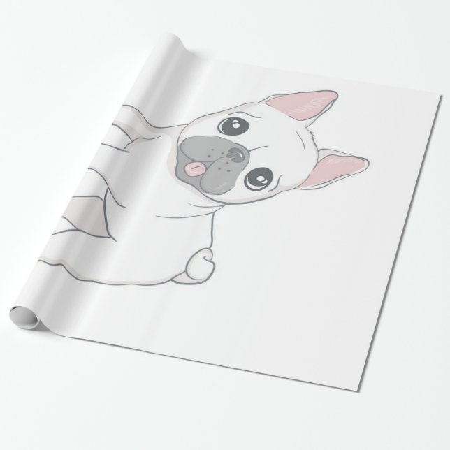 Papel De Presente Retrato para Bulldog Francês | Pão-Cão (Desenrolado)