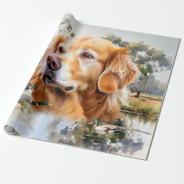 Papel De Presente Retriever de ouro