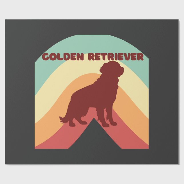 Papel De Presente Retriever Dourado (Aberto)