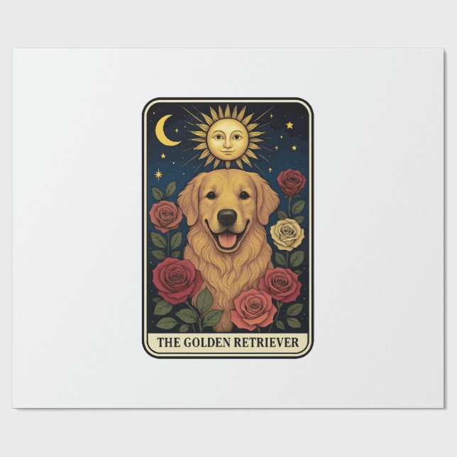Papel De Presente Retriever Dourado (Aberto)
