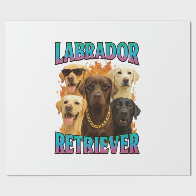 Papel De Presente Retriever Labrador  (Aberto)