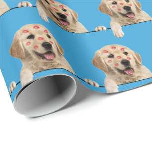 Papel De Presente Retriever ouro com Kisses Lipstick