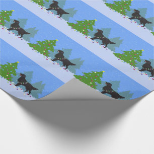 Papel De Presente Retriever Preto Revestido Plano - Floresta de Nata