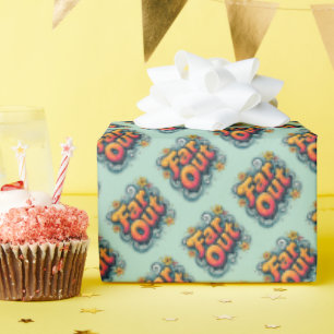 Papel De Presente Retro 70s Psicodélico Groovy Hippie