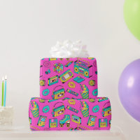 Retro 80s Divertido Neon Pink Bright Music Pattern