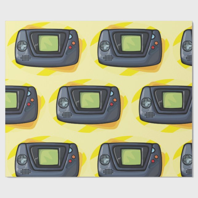 Papel De Presente Retro 90s Handheld Game Console Gamer (Aberto)