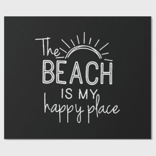 Papel De Presente Retro A Praia é o Meu Lugar Feliz Verão Divertido 