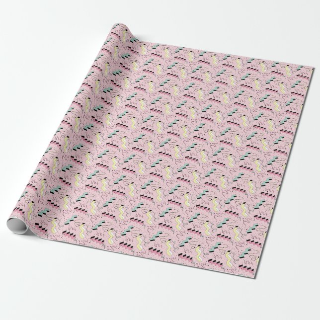 Papel De Presente Retro abstrato brilhante, padrão perfeito. (Desenrolado)
