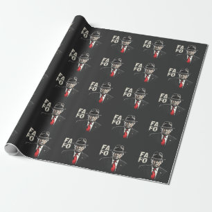 Papel De Presente Retro-americano Donald Trump FAFO USA Flag Patriot