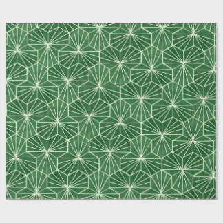 Papel De Presente Retro Art Deco Lime Green Geometric Pattern